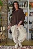 Basso Baby Cord Shirring Genie Pant Stone