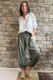 Basso Shirring Balloon Pant Khaki