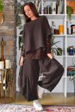 Bateau Needlecord 7/8 Barrel Culotte Pant Coffee Bean