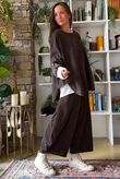 Bateau Needlecord Lazy Layer Top Coffee Bean