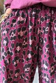 Bateau Needlecord Leopard Quirky Tapered Barrel Pant Aubergine