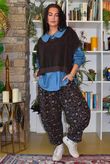 Bateau Needlecord Leopard Quirky Tapered Barrel Pant Coffee Bean