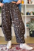 Bateau Needlecord Leopard Quirky Tapered Barrel Pant Coffee Bean