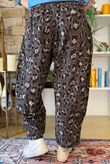 Bateau Needlecord Leopard Quirky Tapered Barrel Pant Coffee Bean
