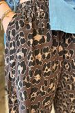 Bateau Needlecord Leopard Quirky Tapered Barrel Pant Coffee Bean