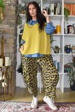 Bateau Needlecord Leopard Quirky Tapered Barrel Pant Mucky Olive