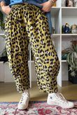 Bateau Needlecord Leopard Quirky Tapered Barrel Pant Mucky Olive
