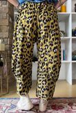 Bateau Needlecord Leopard Quirky Tapered Barrel Pant Mucky Olive