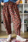 Bateau Needlecord Leopard Quirky Tapered Barrel Pant Rust