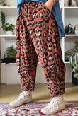 Bateau Needlecord Leopard Quirky Tapered Barrel Pant Rust