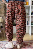 Bateau Needlecord Leopard Quirky Tapered Barrel Pant Rust
