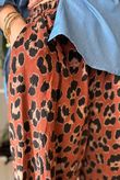 Bateau Needlecord Leopard Quirky Tapered Barrel Pant Rust