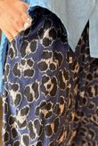 Bateau Needlecord Leopard Quirky Tapered Barrel Pant Navy