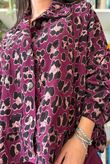 Bateau Needlecord Leopard Shacket Aubergine