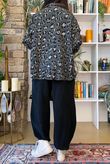 Bateau Needlecord Leopard Shacket Charcoal