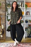 Bateau Needlecord Leopard Shacket Dark Khaki
