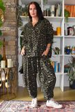 Bateau Needlecord Leopard Shacket Dark Khaki