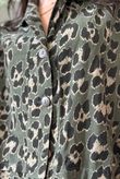 Bateau Needlecord Leopard Shacket Dark Khaki