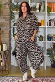 Bateau Needlecord Leopard Shacket Mocha