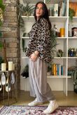 Bateau Needlecord Leopard Shacket Mocha