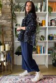 Bateau Needlecord Leopard Shacket Navy