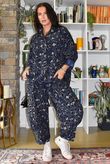 Bateau Needlecord Leopard Shacket Navy