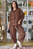Bateau Needlecord Leopard Shacket Rust