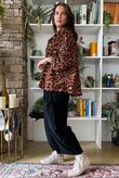 Bateau Needlecord Leopard Shacket Rust