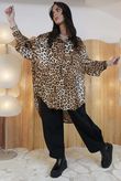 Bella Leopard Oversized Hi Low Shirt /10=