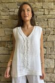 Benji Linen Wave Tank White