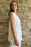 Benji Linen Wave Tank White
