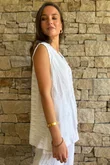 Benji Linen Wave Tank White
