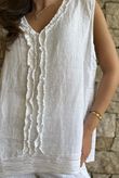 Benji Linen Wave Tank White