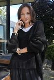 Bertie Boucle Stripe Slouch Knit Black /17=