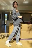 Bertie Boucle Stripe Slouch Knit Charcoal /16=