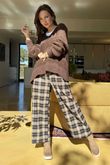 Bertie Boucle Stripe Slouch Knit Chocolate /13=