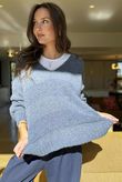 Bertie Boucle Stripe Slouch Knit Denim