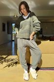 Bertie Boucle Stripe Slouch Knit Khaki /10=