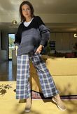 Bertie Boucle Stripe Slouch Knit Navy