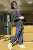 Bertie Boucle Stripe Slouch Knit Navy