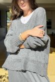 Bertie Boucle Stripe Slouch Knit Slate /13=