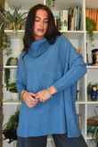Beyond Terry Oversized Cowl Knit Denim