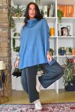 Beyond Terry Oversized Cowl Knit Denim
