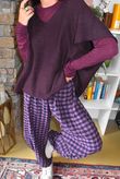 Bibi Gingham 7/8 Barrel Pant Aubergine