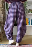Bibi Gingham 7/8 Barrel Pant Aubergine