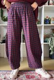 Bibi Gingham 7/8 Barrel Pant Burgundy