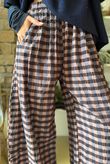 Bibi Gingham 7/8 Barrel Pant Chocolate