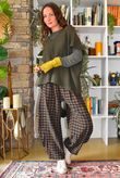 Bibi Gingham 7/8 Barrel Pant Olive