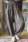 Bibi Gingham 7/8 Barrel Pant Olive