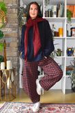 Bibi Gingham 7/8 Barrel Pant Rust